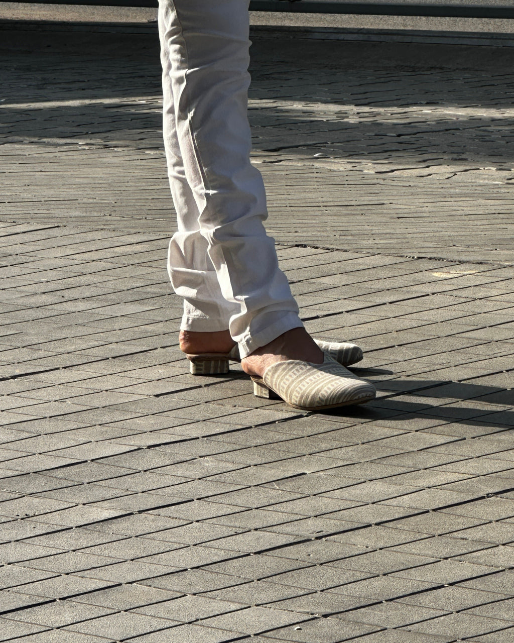 Block Printed Mule (Grey)